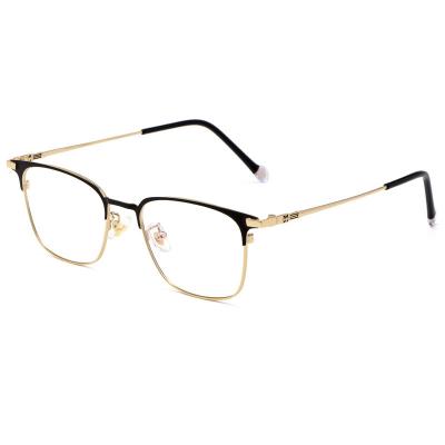 China Trendy 8621 Retro Fashion Square Prescription Glasses Frame Pure Titanium Optical Frame for sale