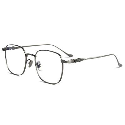 China New Fashion 12125 Retro Crow Heart Crow Pure Titanium Optical Frame Full Square Fashionable Frame for sale