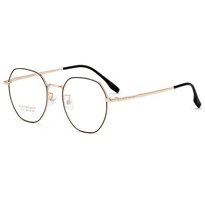 China 32261 Men's And Women's Retro Irregular Frame Fashionable Ultralight Polygonal Titanium Optical Frame for sale