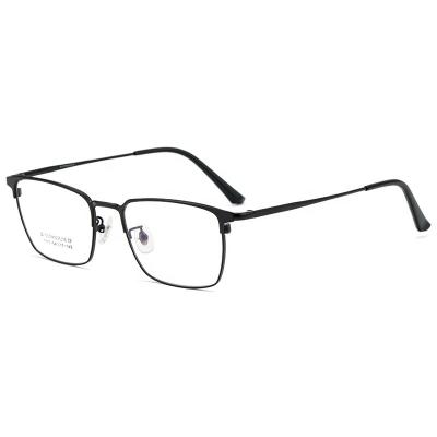 China Fashionable Retro Ultralight Square Frame Metal Eyewear Men's Large Optical Glasses Frame Titanium Business for sale