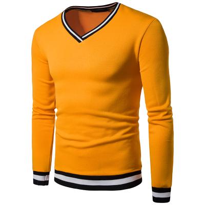 China 2020 Spring Anti-shrink Men's High Quality Long Sleeve V-neck Quilting Sweater for sale