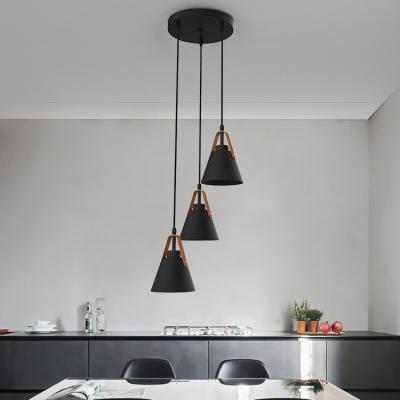 China Simple Design Nordic Modern Plastic Lampshade E27 Kitchen Dining Room Ceiling Hanging Modern Chandelier Pendant Light for sale