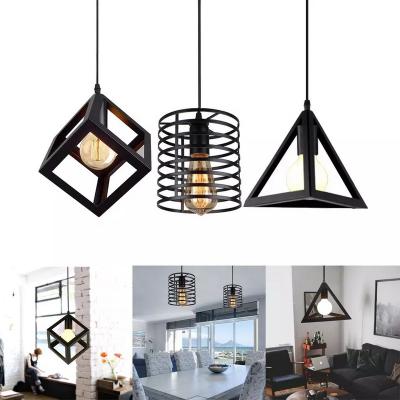 China Retro Loft Modern Wholesale Industrial Indoor Lamps Chandeliers Hanging Pendant Light Iron Material For Restaurant for sale