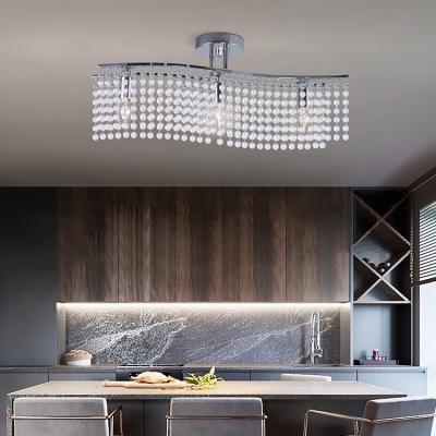 China Contemporary Ceiling Crystal Chandelier Pendant Light Nordic Luxury Crystal Lamp Modern Living Room Kitchen for sale