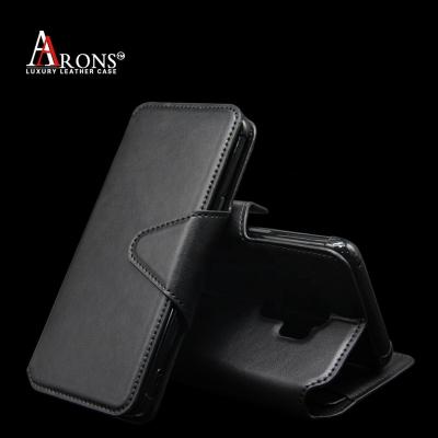 China Handmade Luxury Business Genuine Leather Phone Case With Magnetic Anti Radiation Flip Wallet Card Holder For Iphone /Galaxy S9 Plus for sale