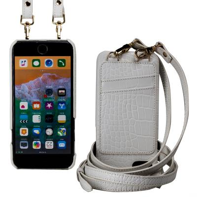 China Genuine Genuine Leather Phone Case Phone Shockproof Case With Leather Case Wallet Phone Strap Necklace Waterproof Phone Case With Strap for sale