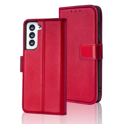 China Unique genuine leather mobile phone case anti shaking cell phone cover emf radiation with card holder for galaxy s21 ultra s21plus for sale