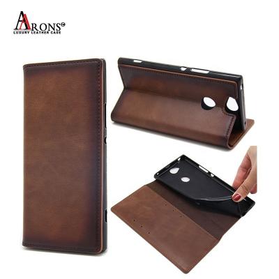 China New Style Flip Function Leather Stand Phone Case Genuine Leather Protective Shockproof Case For Sony Xperia XA2 Plus for sale