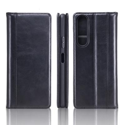 China New arrival unique design genuine cowhide sublimation tpu genuine leather phone case for Sony xperia 10 leather wallet II for sale