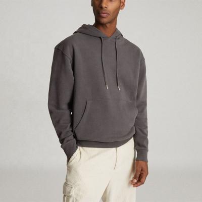 China Wholesale OEM Men's Anti-pilling Hoodie Gray Hooded Soft Sweatshirt Heavy Thick Hoodie With Drawstrings for sale