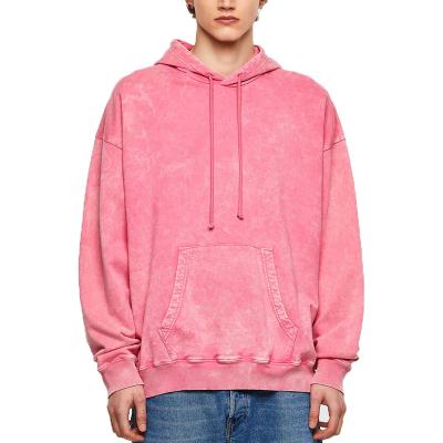 China Anti-pilling Marble-Effect Men's Hoodie Cotton Hoodie Custom Made Oversized Acid Washed Sweatshirt Garment-Dyed Factory for sale