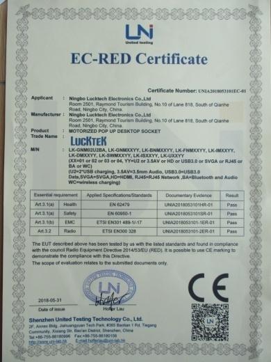 CE - Ningbo Lucktech Electronics Co., Ltd.