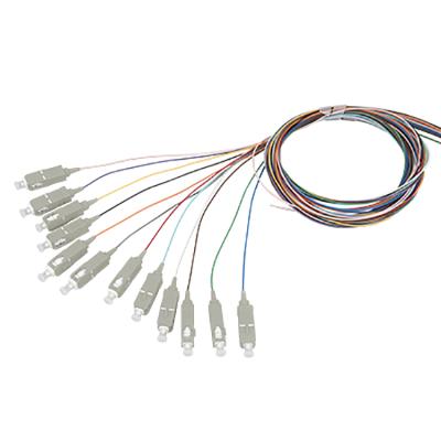 China FTTX/FTTH/PON/CATV System SC 12 Core Fiber Optic Patch Cord Multimode 0.9mm Braid for ftth for sale