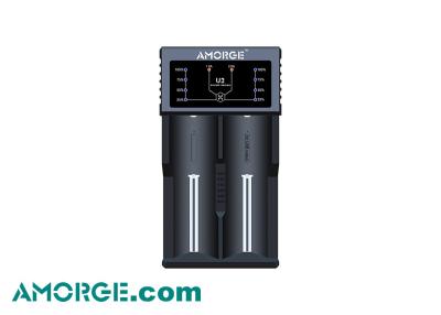 China Amorge Power U2 USB 5V 2A 2 Slots 18650 20700 26650 Vape Battery Charger for sale