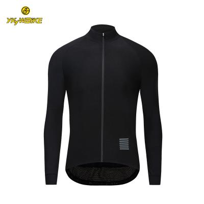 China YKYWBIKE Custom Winter Antibacterial Men's Reflective Black Thermal Sports Bike Rider Jacket Cycling Wear for sale