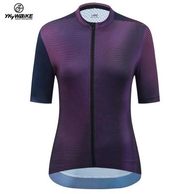 China YKYWBIKE 2021 Breathable Women's Clothing Shorts Sleeve Tank Top Cycling Process Seamless Fit Shiny Purple Bike Tank Tops for sale