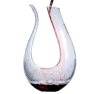 China Sale1500ml High Sustainable Whole Borosilicate Swan Neck Shaped Wine Decanter Carafe for sale