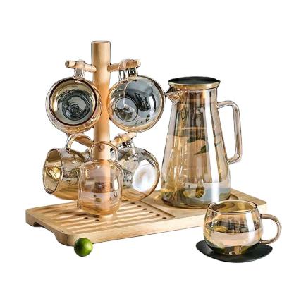 China Sustainable Glass Sets High Borosilicate Glass Water Set Coffee Set Drinkware for sale