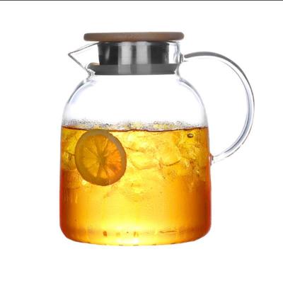 China Borosilicate Glass Sustainable Water Jug And Jug With Stainless Steel Lid for sale