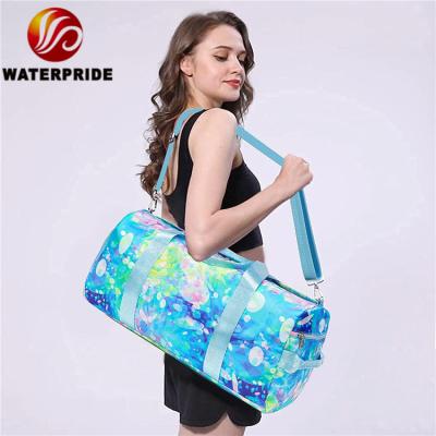 China Polyester Customize Sport Gym Bag Weekender Carry On Workout Duffel Overnight Shoulder Duffel Bag With Shoe Compartment for sale