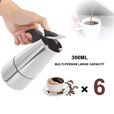 China Household Coffee Maker Espresso Moka Pot Stainless Steel Single Use Manual Espresso Coffee Maker for sale