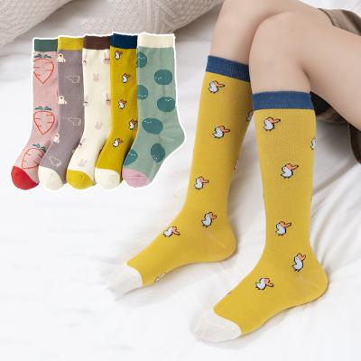 China Antibacterial Children's Socks For Girls Clothes Baby Booties 2021 Cartoon Cotton Kids Socks High Soft Spring Autumn Fashion Knee Long for sale