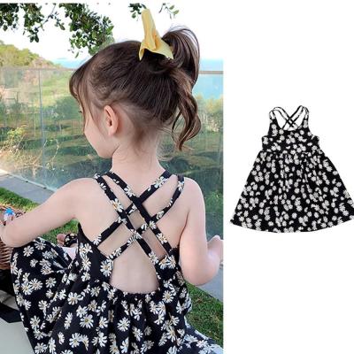 China Summer Washable Girls Dress Princess Kids Flower Dresses for Girl Soft Sleeveless Cotton Children Clothing for sale