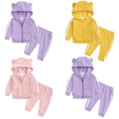 China Casual Baby Clothing Sets Long Sleeve Hooded Jacket+pants 2pcs Suits Boys Sports Clothes Casual Toddler Newborn Outfit for sale