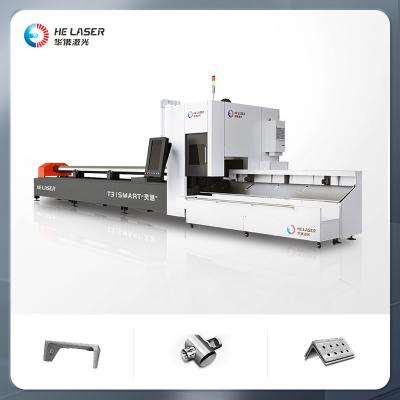 China SS MS Aluminium-Metallrohr-Laser-Schneidemaschine 1,5 kW 2kw Faserrohr-Laser-Schneider zu verkaufen