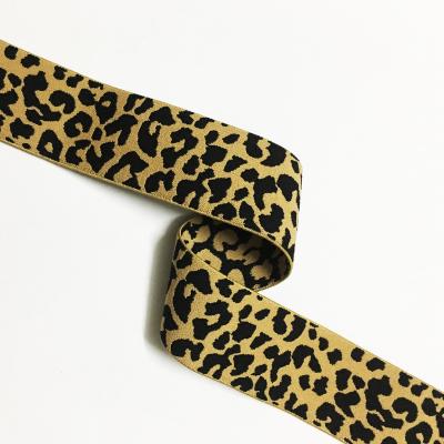 China High Tenacity Leopard Print Jacquard Viable Texture Elastic Webbing for sale