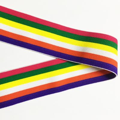 China Sustainable Eco Friendly Rainbow Elastic Band Mans Wear Underwear Elastic Band for sale