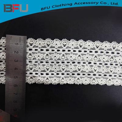 China Cotton Sustainable White Nylon Lace Elastic Lace 5cm Width for sale