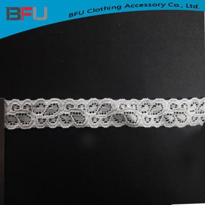 China Viable White Nylon Lace Small Size Elastic Lace Trim For Panties for sale