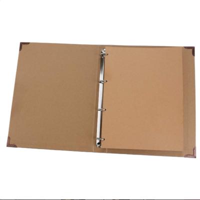 China Recyclable Custom Logo 4*6 Binding Paper Ring Binding A4 Kraft Cardboard 2 Paper File Folder for sale