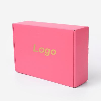 China Recyclable Custom Recycled Paper Pink Shipping Cardboard Clothes Corrugated Packaging Shipping Boxes for sale