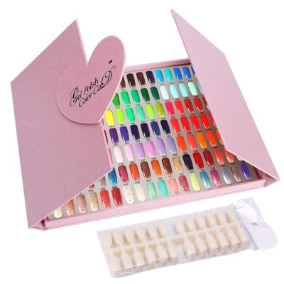 China Recyclable 120 Fake Nail Color Tips Sample Display Book , Sample Cardboard for sale