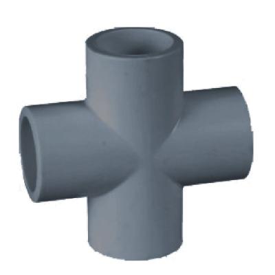 China ERA PVC/UPVC/Pressure PVC Pipe Fittings NSF Certificate SCH80 PVC Cross Tee PVC Pipe Fit Black Gray for sale