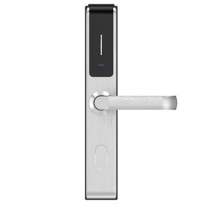 China 304 Stainless Steel Europe Standard Silver Card Keyless Digital RF Smart Lock For Hotel Sliding Door for sale