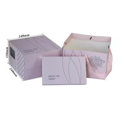 China OEM and ODM Recyclable Eco-Friendly Cake Boxes 6 Inch Four Piece Cake Box for sale