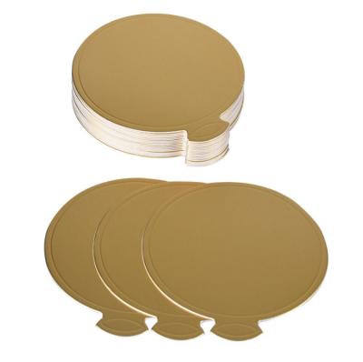 China Recyclable Round Mousse Cake Card Boards Gold Food Grade Card Hardpaper for sale