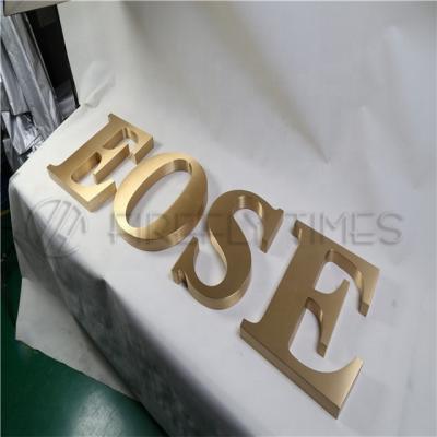 China Customized Indoor Outdoor Brushed Stainless Steel Letter Sign Business Company Name And Logo Electroplating Sign for sale