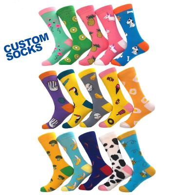 China Wholesale Multi Color Jacquard Skateboard Fashion Unique Colorful Funny QUICK DRY custom bangs men fashionable novelty crew socks crazy fun for sale