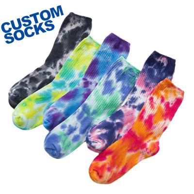 China Winter and Autumn new design QUICK DRY custom sock cotton tie dye personalized socks for unisex for sale