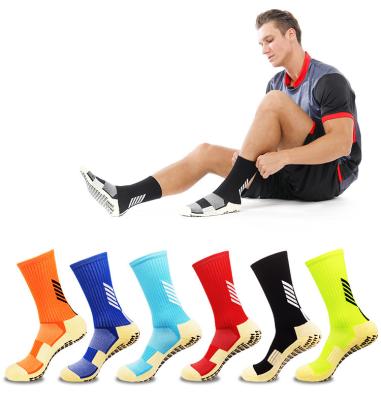 China Breathable Logo Socks Custom Slip Football Socks Anti Slip Non Slip Soccer Basketball Crew Sports Grip Socks for sale