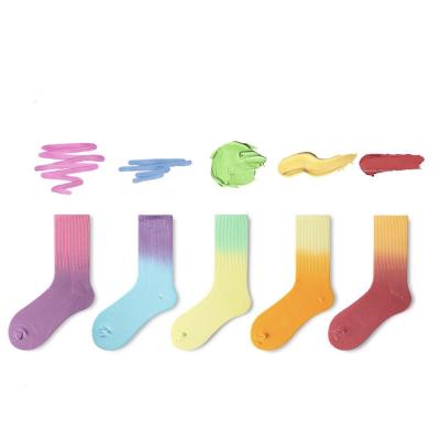 China Cherry Breathable Colorful Viable Tie Dye Cute Designer Sock For Woman for sale