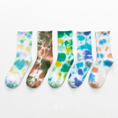 China Wholesale high quality QUICK DRY cotton and polyester tie dye crew custom socks and plain tie die socks custom logo unisex socks for sale