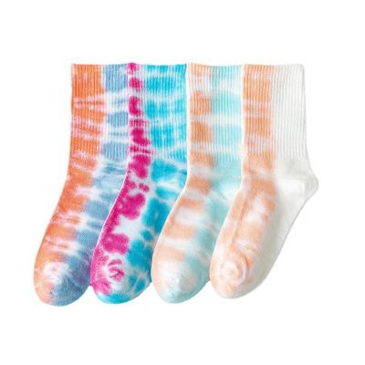 China Newest Design QUICK DRY Tie Dye Printed Unique Fashionable Funny Socks Men's Printed Dress Socks for sale