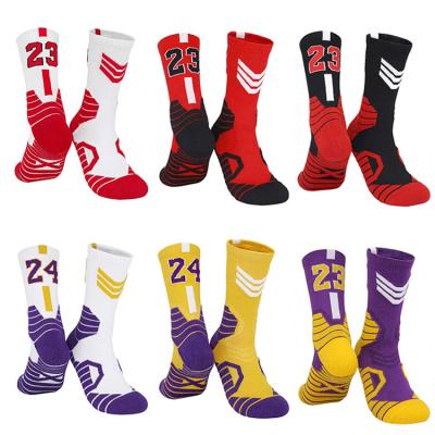 China Professional Logo Super Star Kobe Breathable Custom Basketball Kicks Elite Sports Thick Kicks Skateboard Non-Slip Towel Bottom Sock for sale