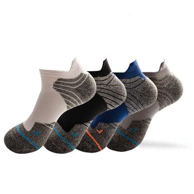 China Wholesale Loose Breathable Cheap Single Stocking Cut Out Thick Mens Terry Athletic Custom Ankle Running Socks for sale