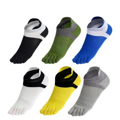 China Wholesale Custom Men's Gray Mini Crew Coolmax Five Finger Breathable Split Toe Socks for sale